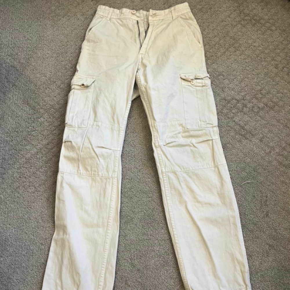 Cream Cargo Pants